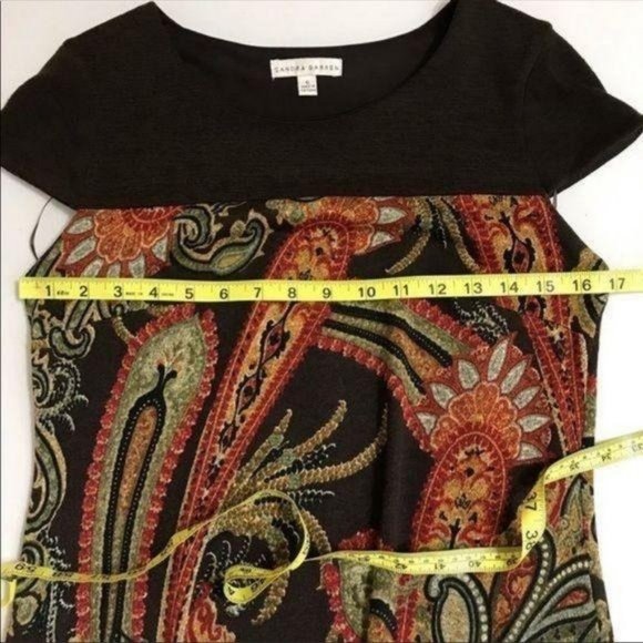 Sandra Darren Brown 6 Paisley Print Shift Dress - Picture 3 of 9